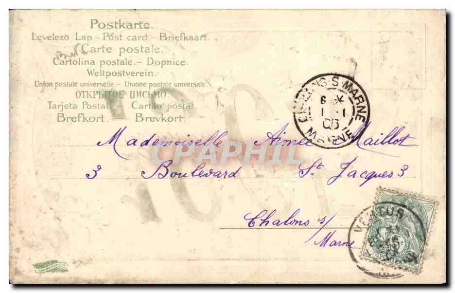 Buen año 1905 — M. Rutat — editor no visible — Reverso