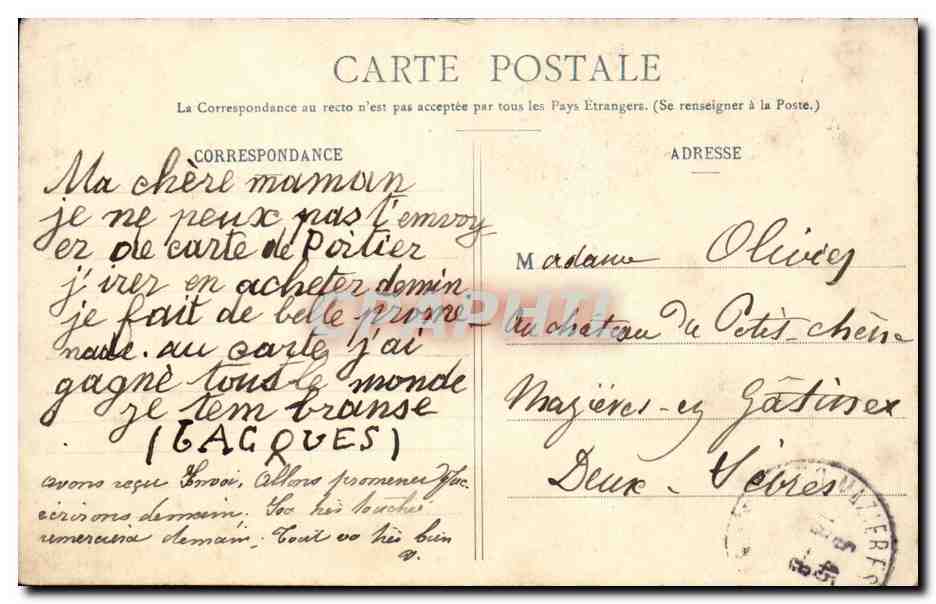 Mujer mayor y niño — 1904 — Phototype A. Berberet & Cie, Nandy — Reverso