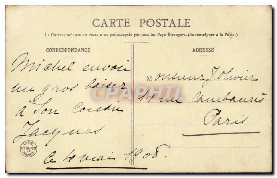CPA Fantaisie Enfant Femme Espiegle — Verso
