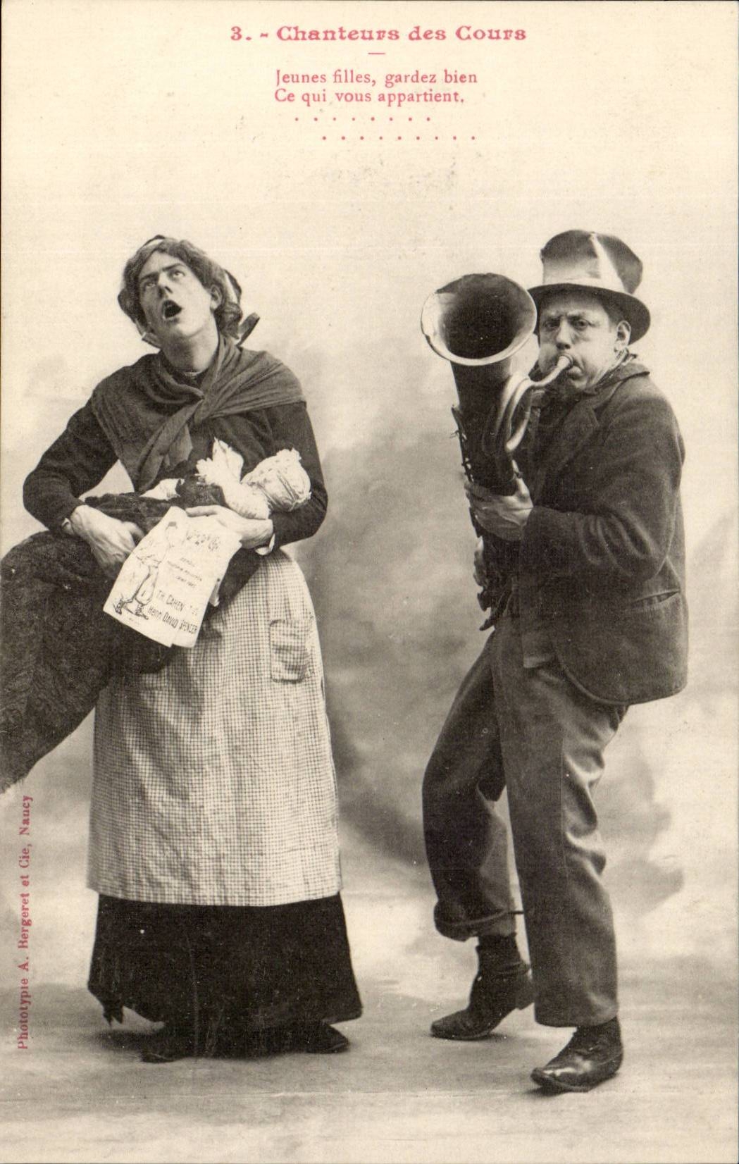 Chanteurs des Cours — Jeunes filles, gardez bien ce qui vous appartient — Phototype A. Bergaret et Cie, Nancy