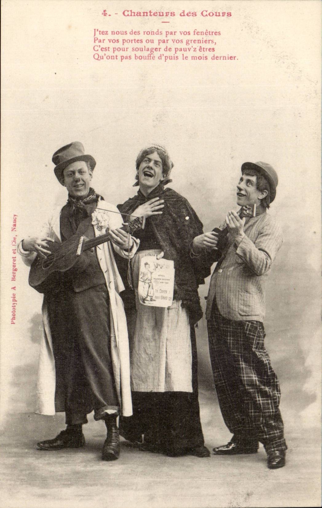 Chanteurs des Cours — Nancy — Phototypie A. Bergeret et Cie, Nancy