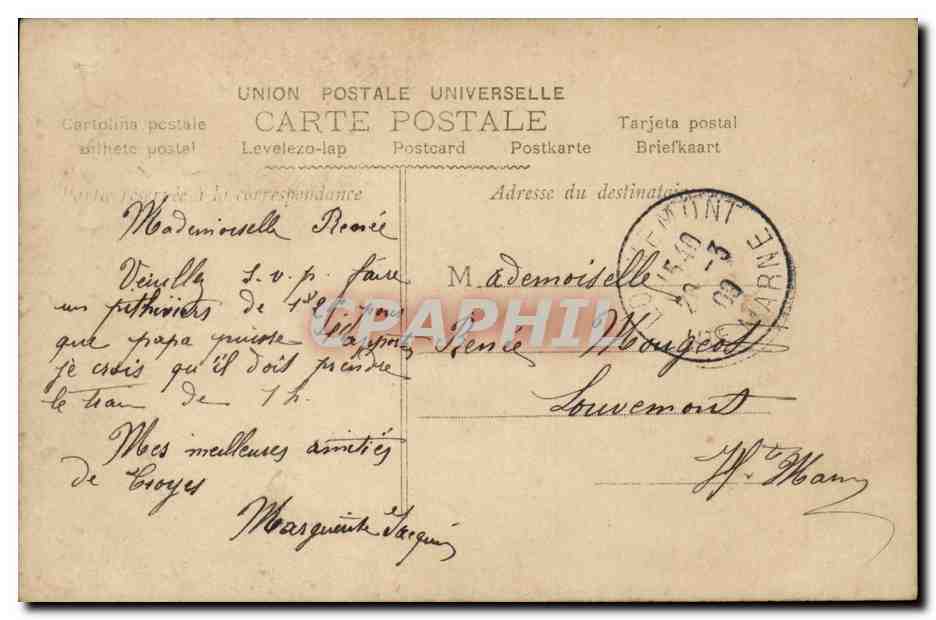 Giovane donna sorridente — cartolina telegramma — U.D.O. n°288 — Verso