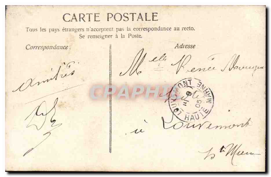 Nancy — Lettre Y stylisée avec femme et paysages — éditeur 'Nancy' n°222 — Achterkant