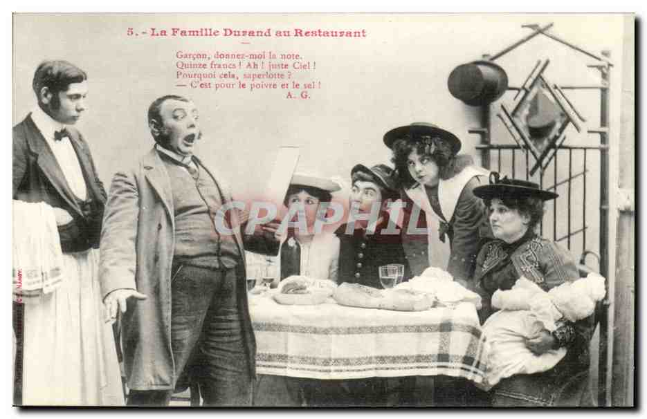 La Famille Durand au Restaurant — scène comique — A.G. (éditeur)