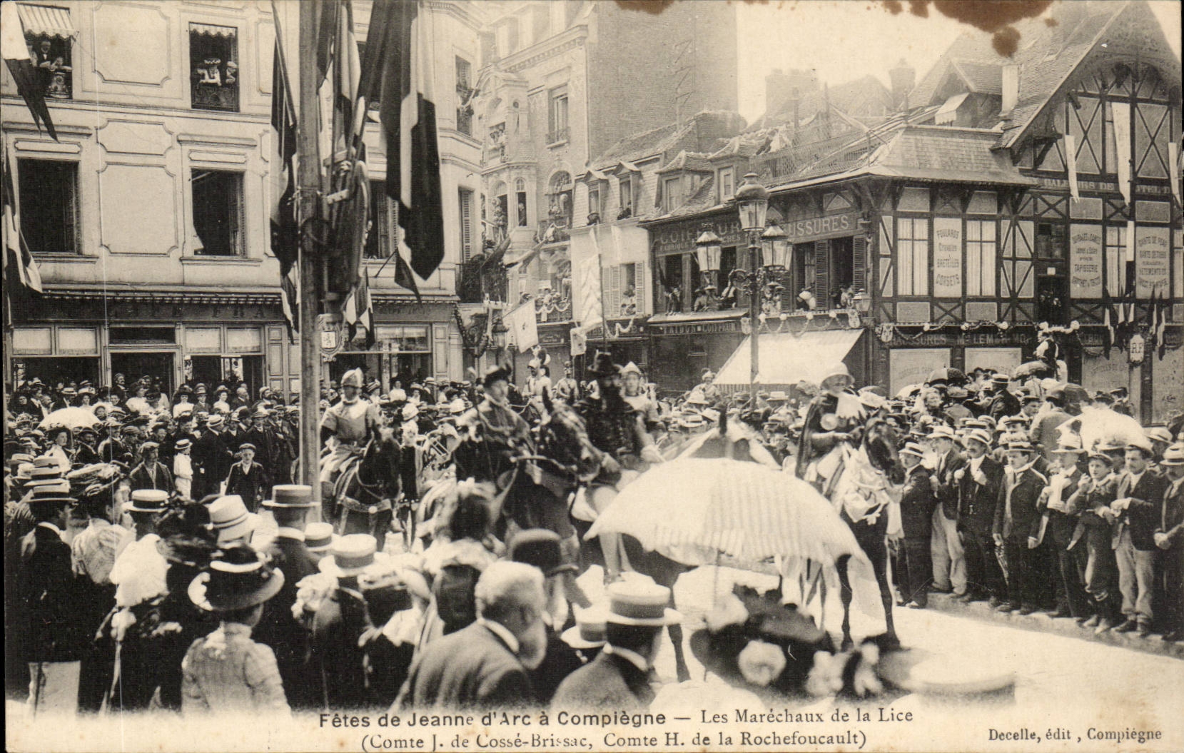 Fêtes de Jeanne d'Arc à Compiègne — Les Maréchaux de la Lice — Comte J. de Cossé-Briassac, Comte H. de la Rochefoucault — Decelle, édit, Compiègne