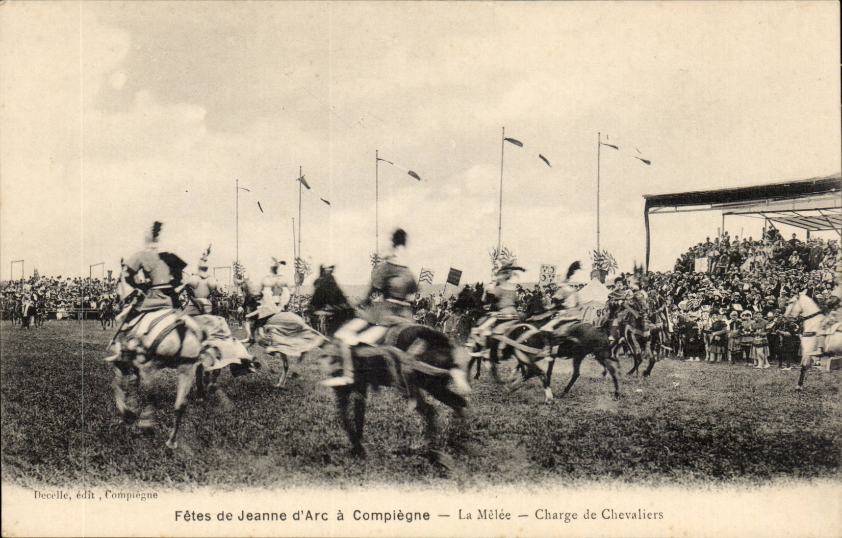 Fêtes de Jeanne d'Arc à Compiègne — La Mêlée — Charge de Chevaliers — Decelle, édit, Compiègne