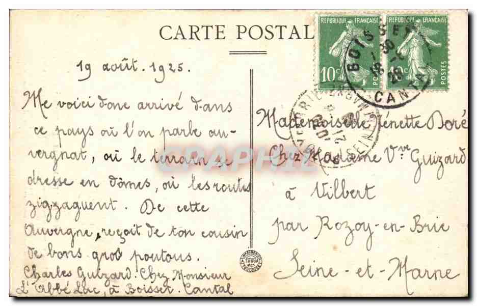 En Auvergne — 92. La Causette — Étienne Marcenac — Verso