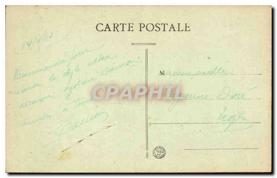 CPA Folklore Costumes Types d'Auvergne Pauvre vieille TOP — Verso