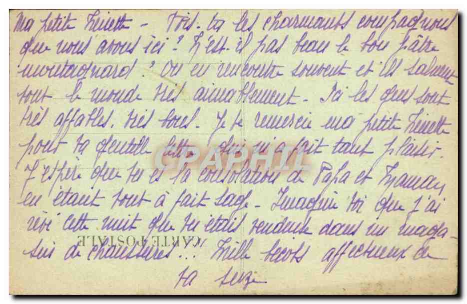 CPA Folklore Costumes Types d'Auvergne Un patre TOP — Verso