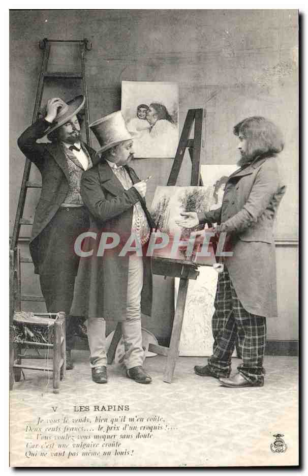 CPA Les rapins Humour Artistes