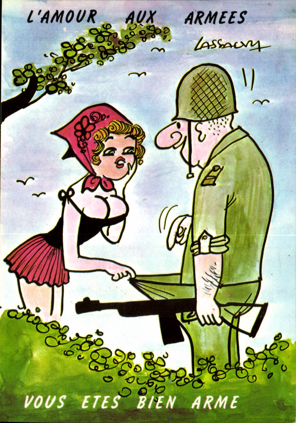 CPM Humour L'amour aux armes Vous etes bien arme (militaria) Lassauvy erotique