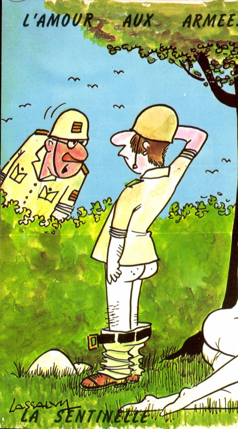 CPM Humour erotique L'amour aux armees La sentinelle
