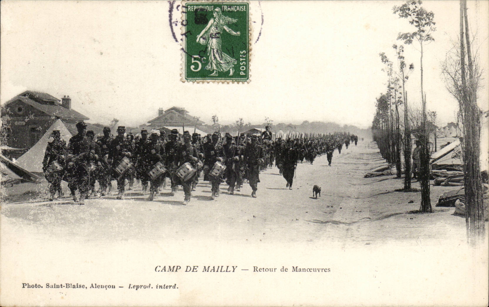 Militaria CAmp de Mailly CPA Retour de manoeuvres (tambours)