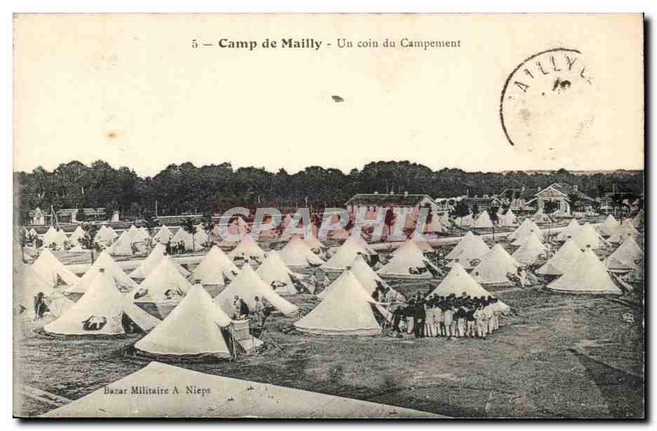Militaria CAmp de Mailly CPA Un coin du campement