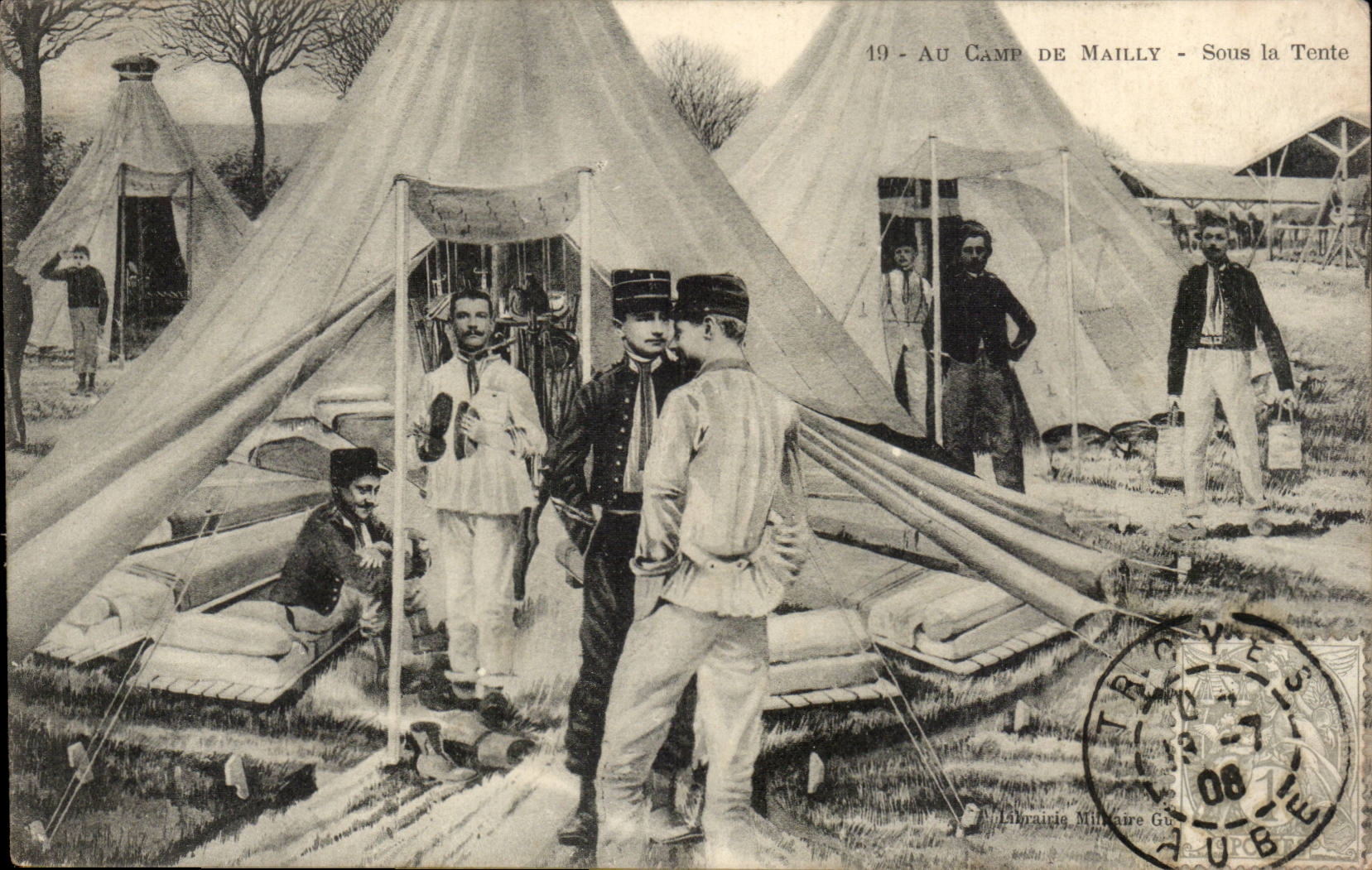 Militaria CAmp de Mailly CPA Sous la tente