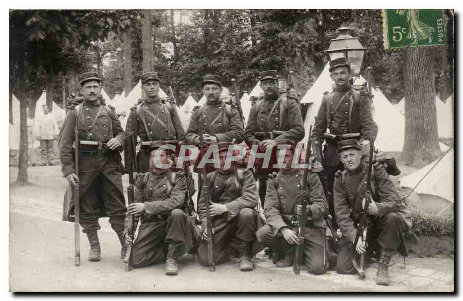 Militaria CAmp de Mailly CARTE PHOTO Ferdinand Duchat Duchesne Henri Gelhay Boucher Rouilly sur SEine Rue Magenta Infant