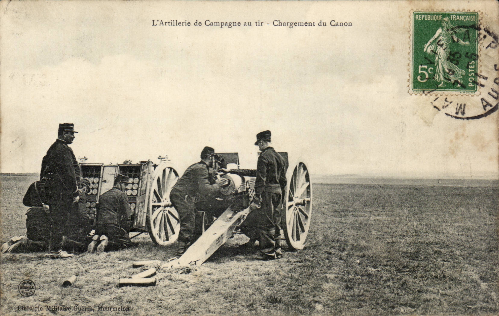 Militaria CAmp de Mailly CPA Artillerie de campagne Canons de 75 mm