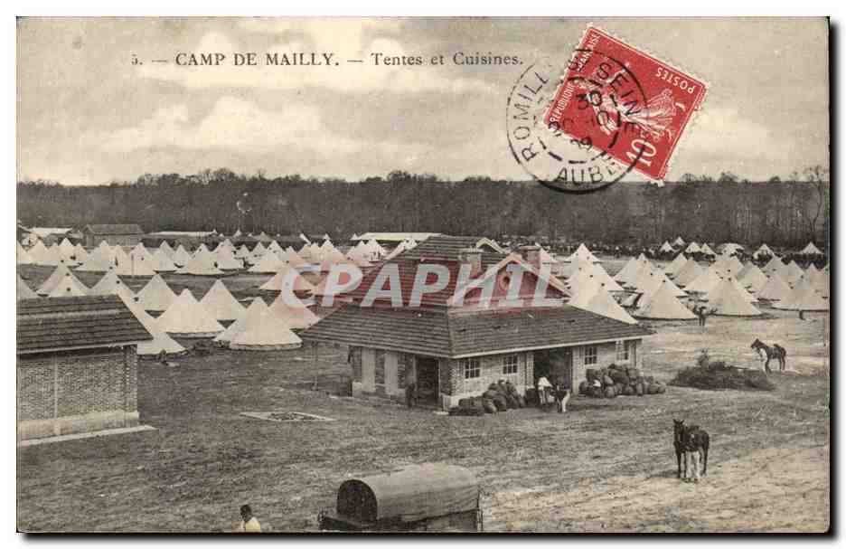 CPA Militaria CAmp de Mailly Tentes et cuisines