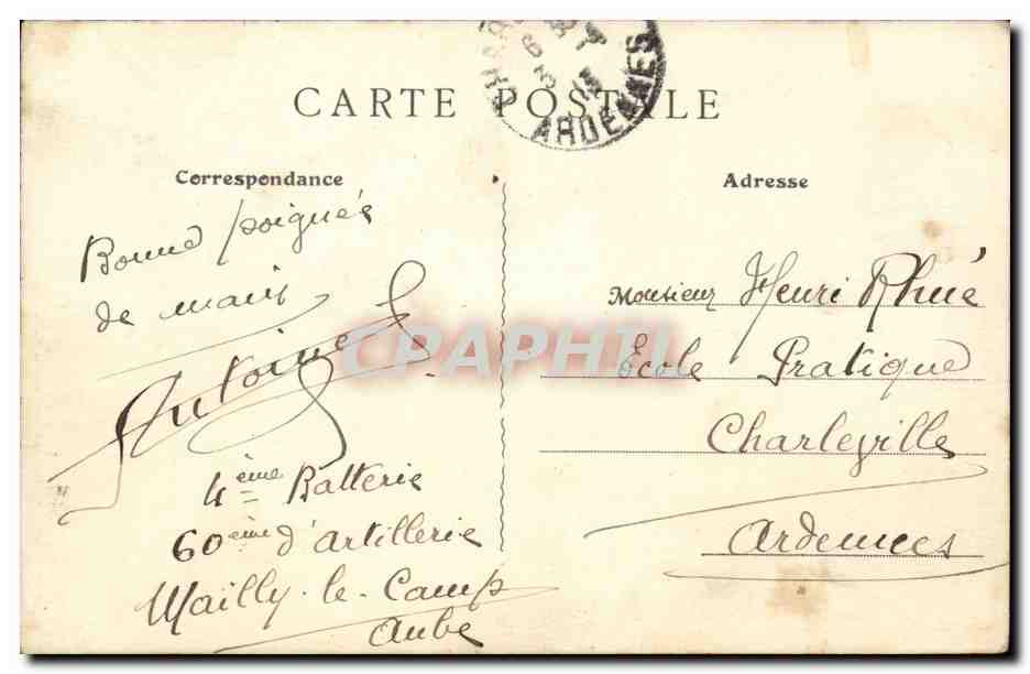 CPA Militaria CAmp de Mailly Un coin du campement — Rückseite