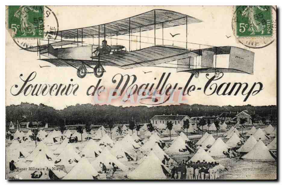 CPA Militaria CAmp de Mailly Souvenir Avion aviation