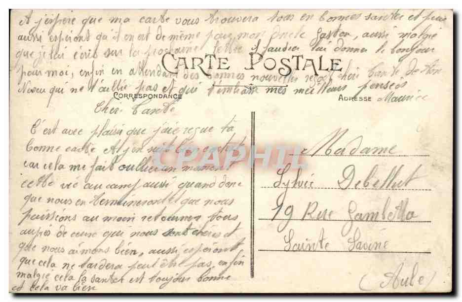 CPA Militaria CAmp de Mailly Souvenir  — Rückseite