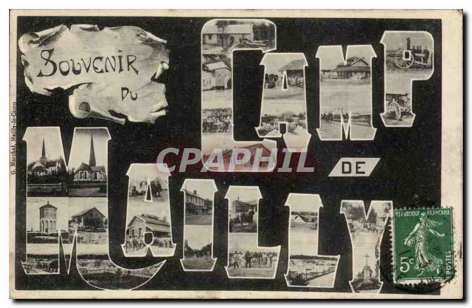 CPA Militaria CAmp de Mailly Souvenir 