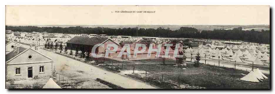 CPA Militaria CAmp de Mailly CARTE DOUBLE Vue generale