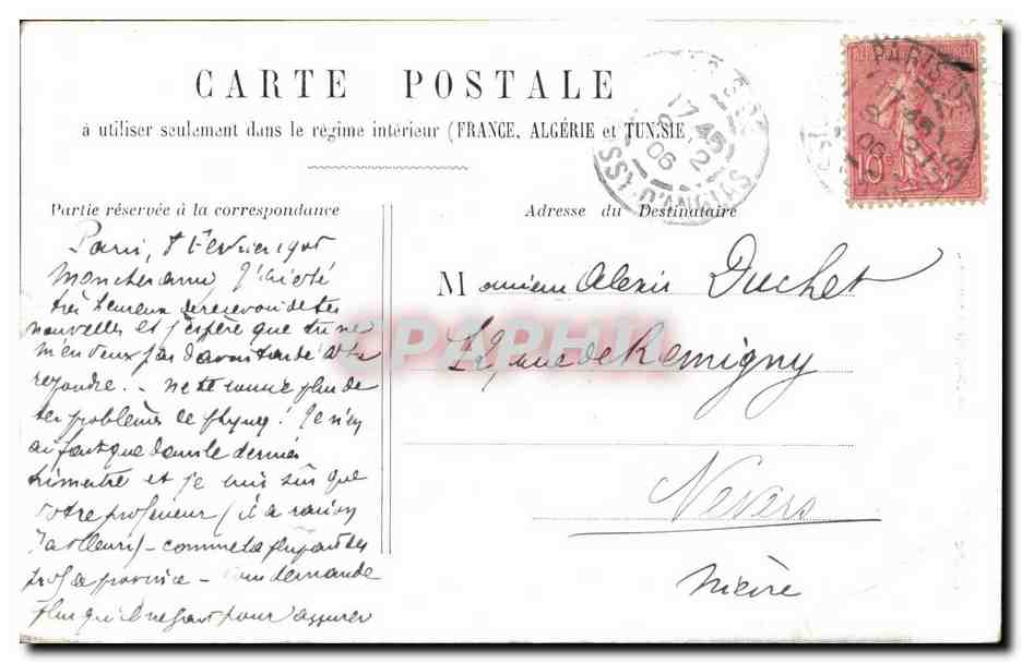 CPA Paris Colonne de Juillet — Verso