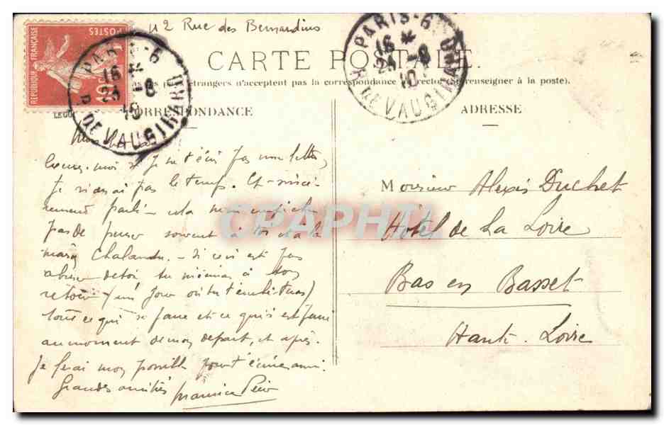 CPA Paris Montmartre Rue Drevet — Rückseite