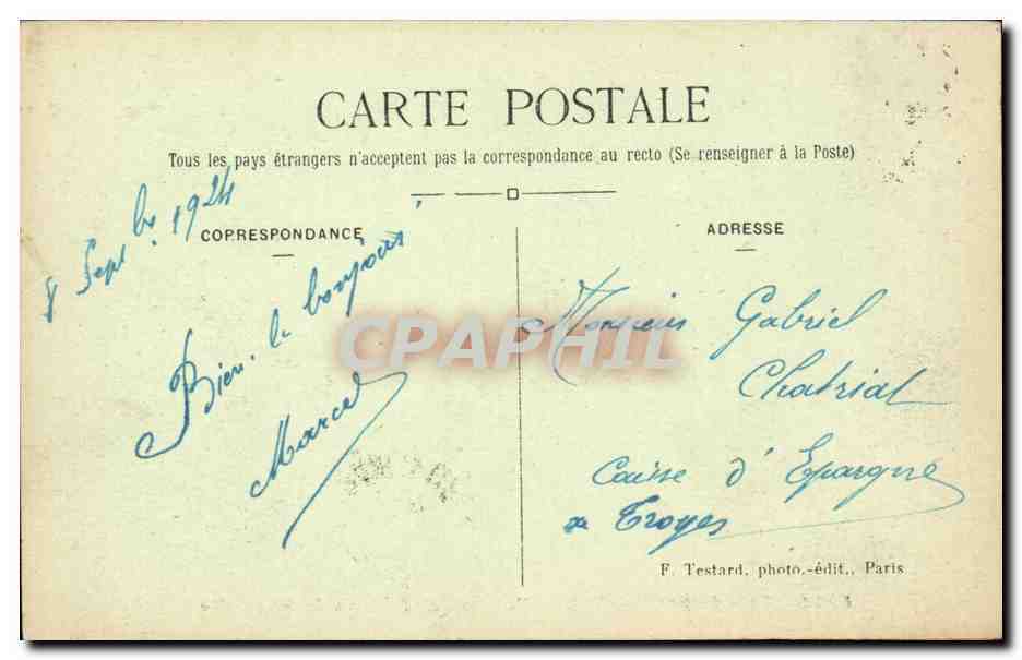 CPA Paris Bois de Boulogne Entree du chateau de Bagatelle — Rückseite
