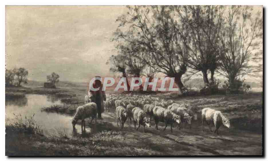 CPA Paris SAlon de 1911 Societe des artistes francais FElix Planquette Le troupeau (moutons sheep)