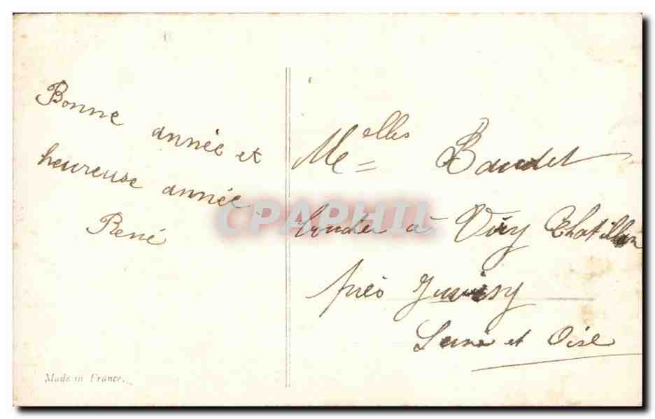 Femme en robe et fourrure tenant des branches de sapin — éditeur Fauvete, n° 1200 — Reverso