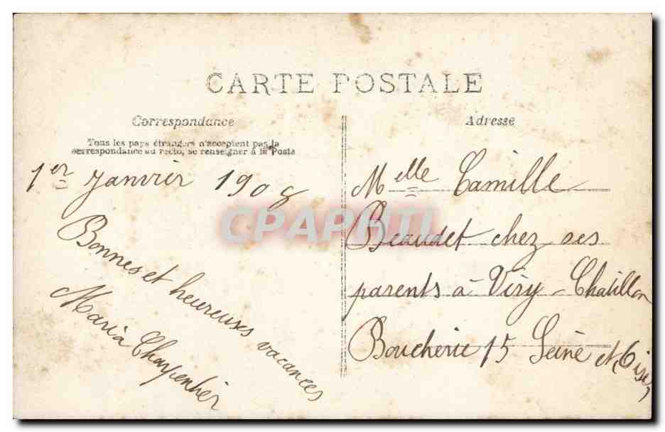 CPA FAntaisie Enfant Bonne annee — Rückseite