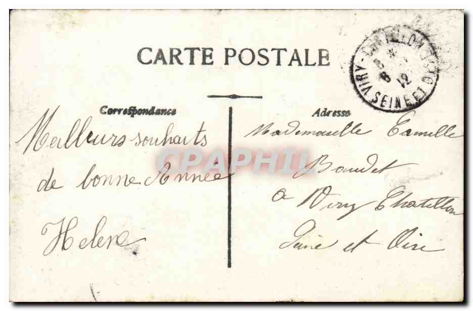 CPA FAntaisie Enfant Fille Bonne annee — Rückseite