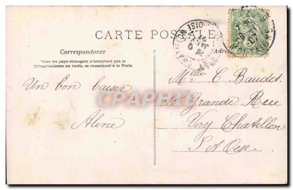 CPA FAntaisie Enfant Bonne annee — Rückseite