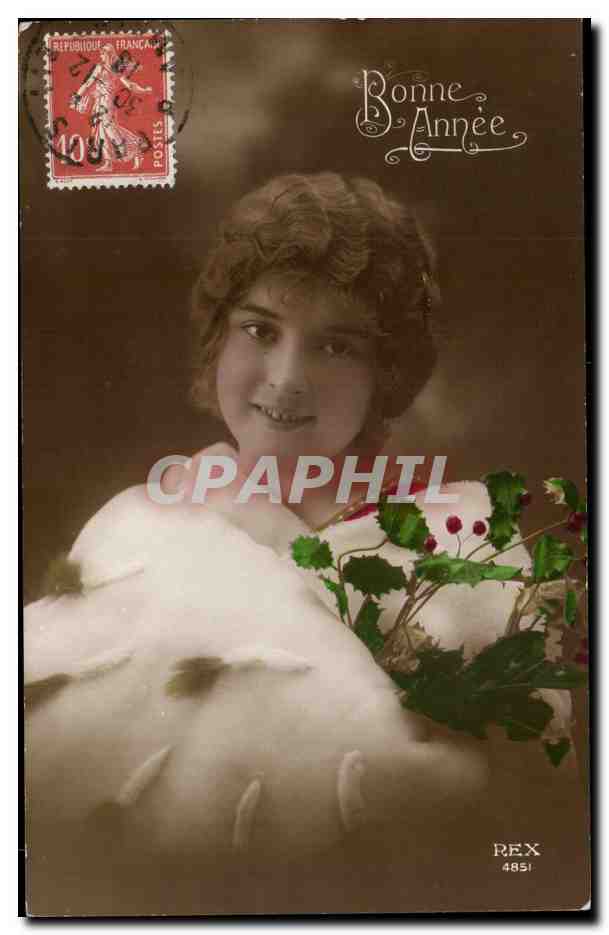 Jeune femme souriante — Bonne Année — REX 4851