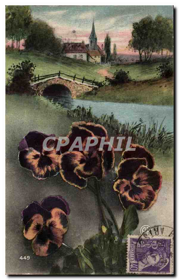 CPA FAntaisie Fleurs