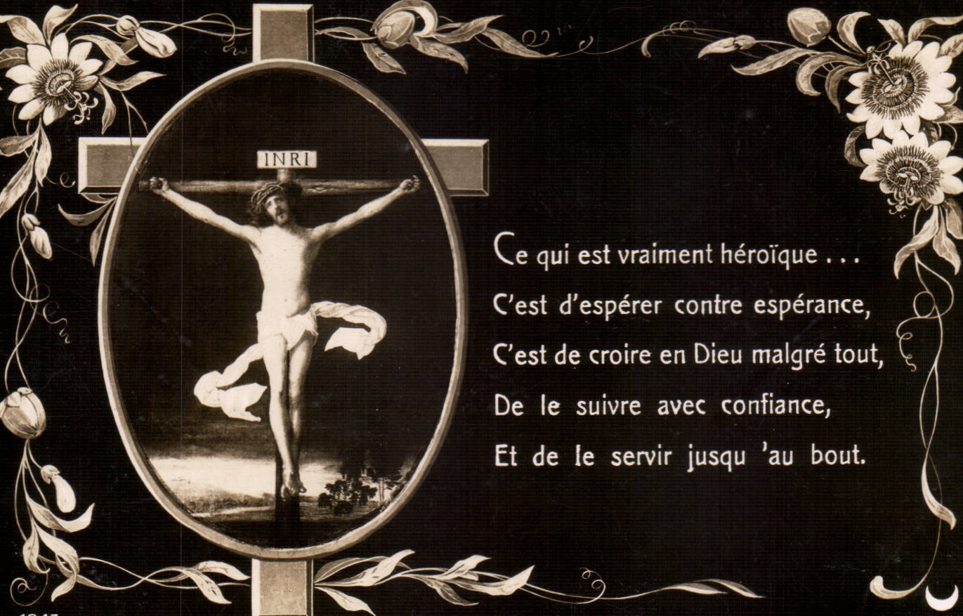 CPA Fantaisie Ce qui est vraiment heroique Christ Croix 