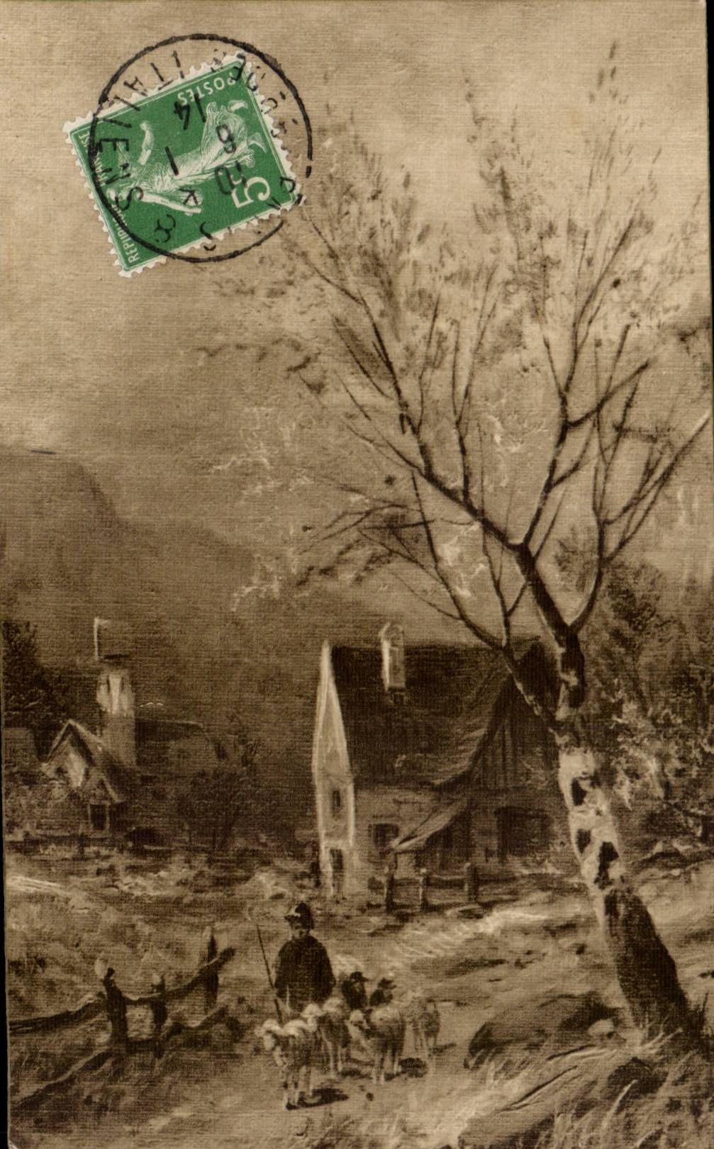 CPA Fantaisie Berger et ses moutons