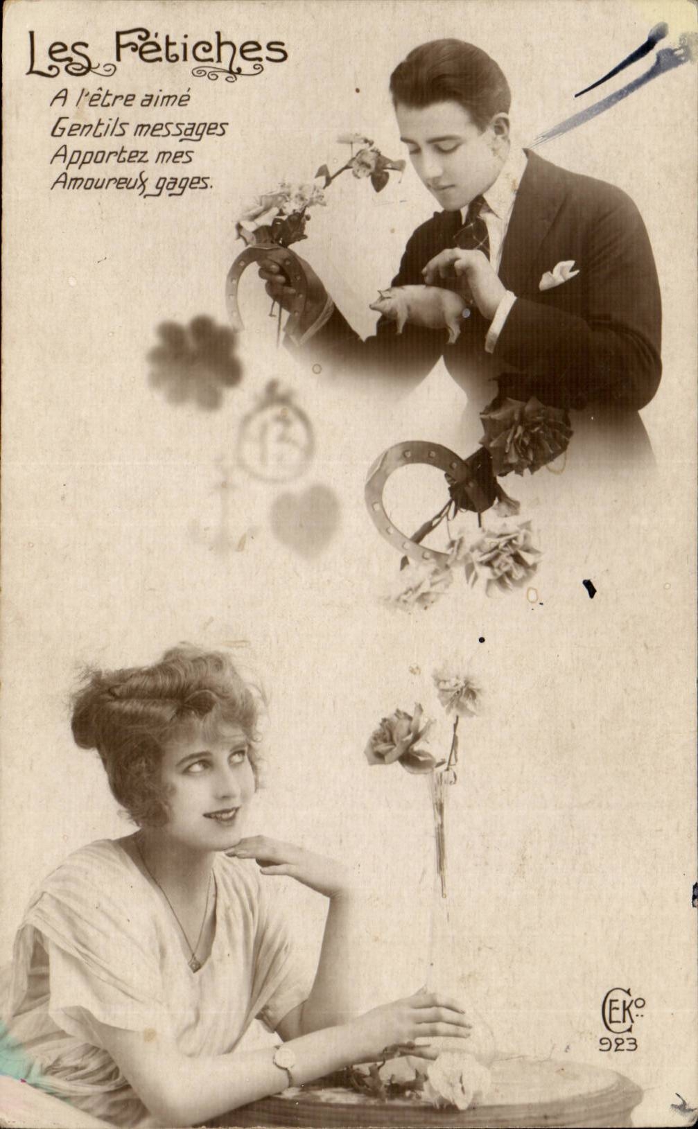 Les Fétiches — Carte postale de courrier amoureux — CEK° 923