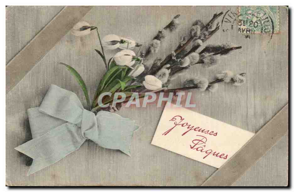 CPA Fantaisie Fantasy Joyeuses Paques Easter Muguet