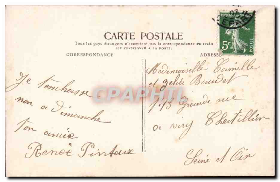 Niño ángel que lleva un paquete — Feliz Navidad — LE NORMAND, París — Reverso