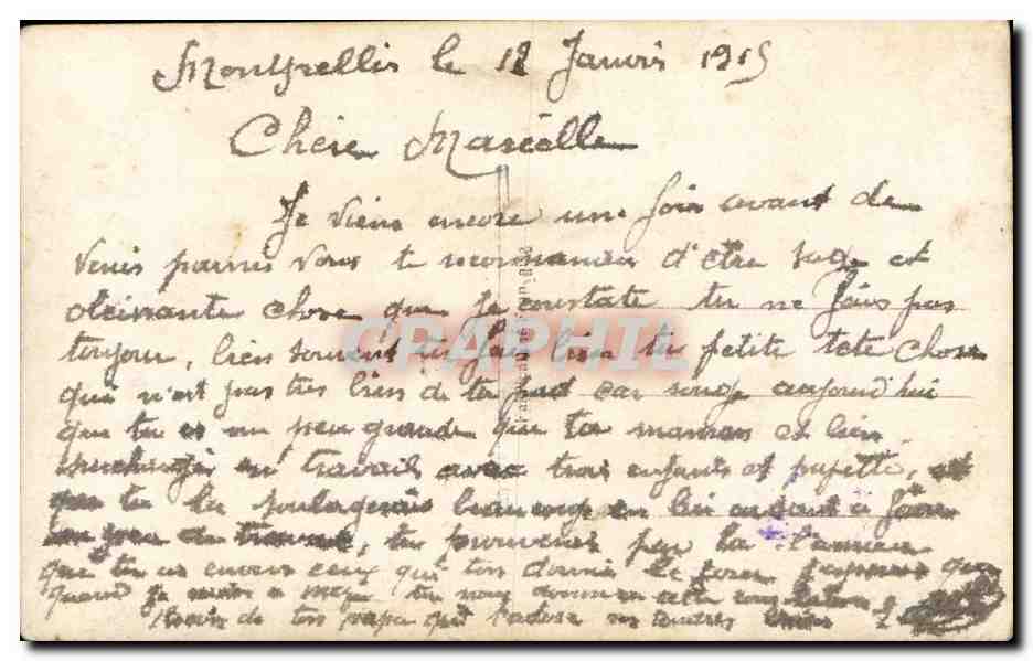 CPA Fantaisie Militaria Patriotique Soldat et enfant — Rückseite