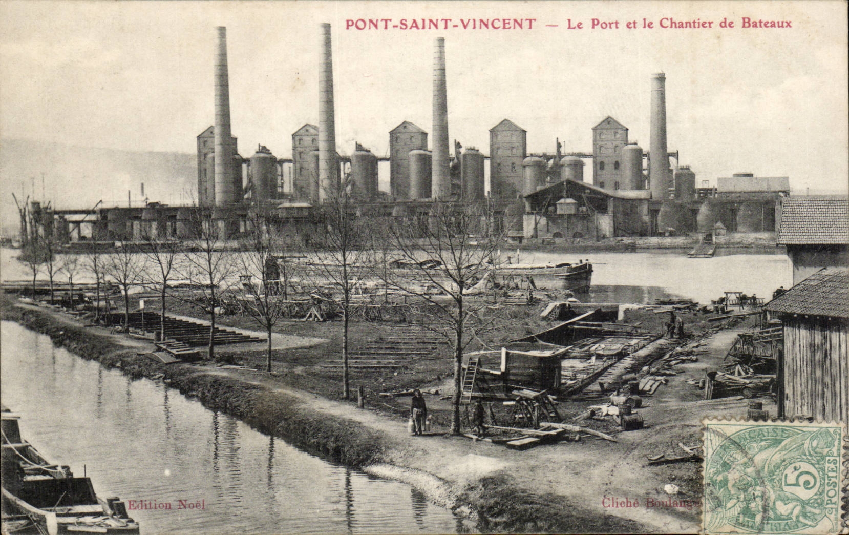 PONT-SAINT-VINCENT — Le Port et le Chantier de Bateaux — Edition Noël