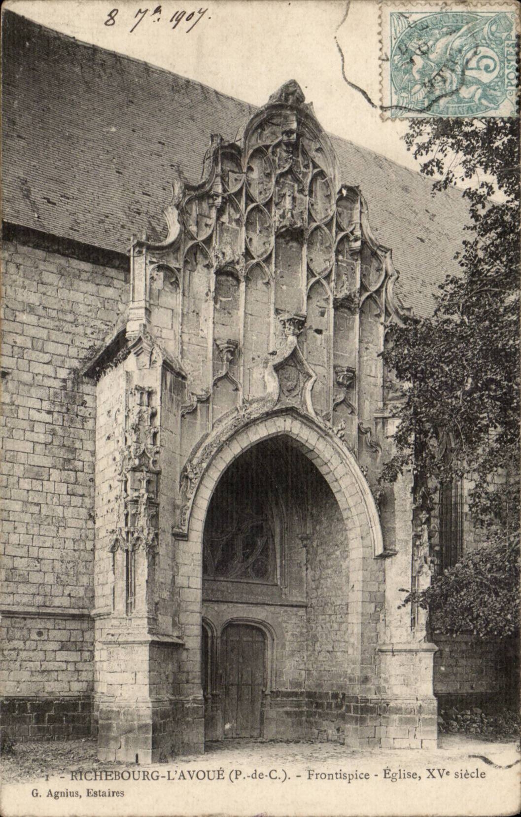 Richebourg l'avoue CPA Frontispice Eglise 15eme