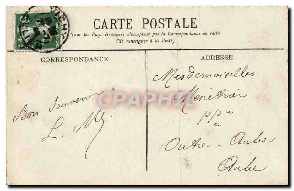 Vichy CPA Galerie promenoir — Verso