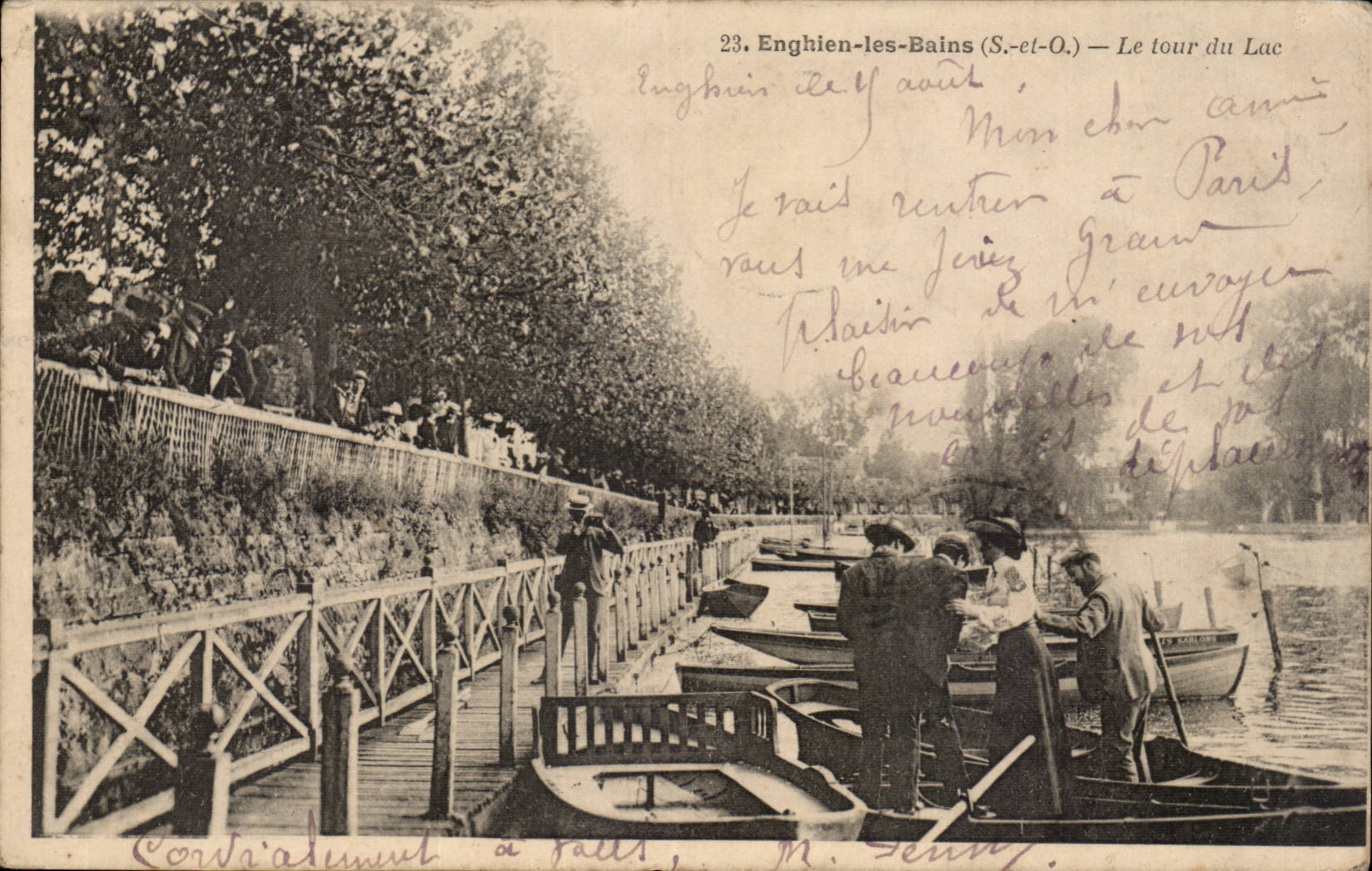 Enghien-les-Bains (S.-et-O.) — Le tour du Lac — Éditeur F. Ouyderat, n°23