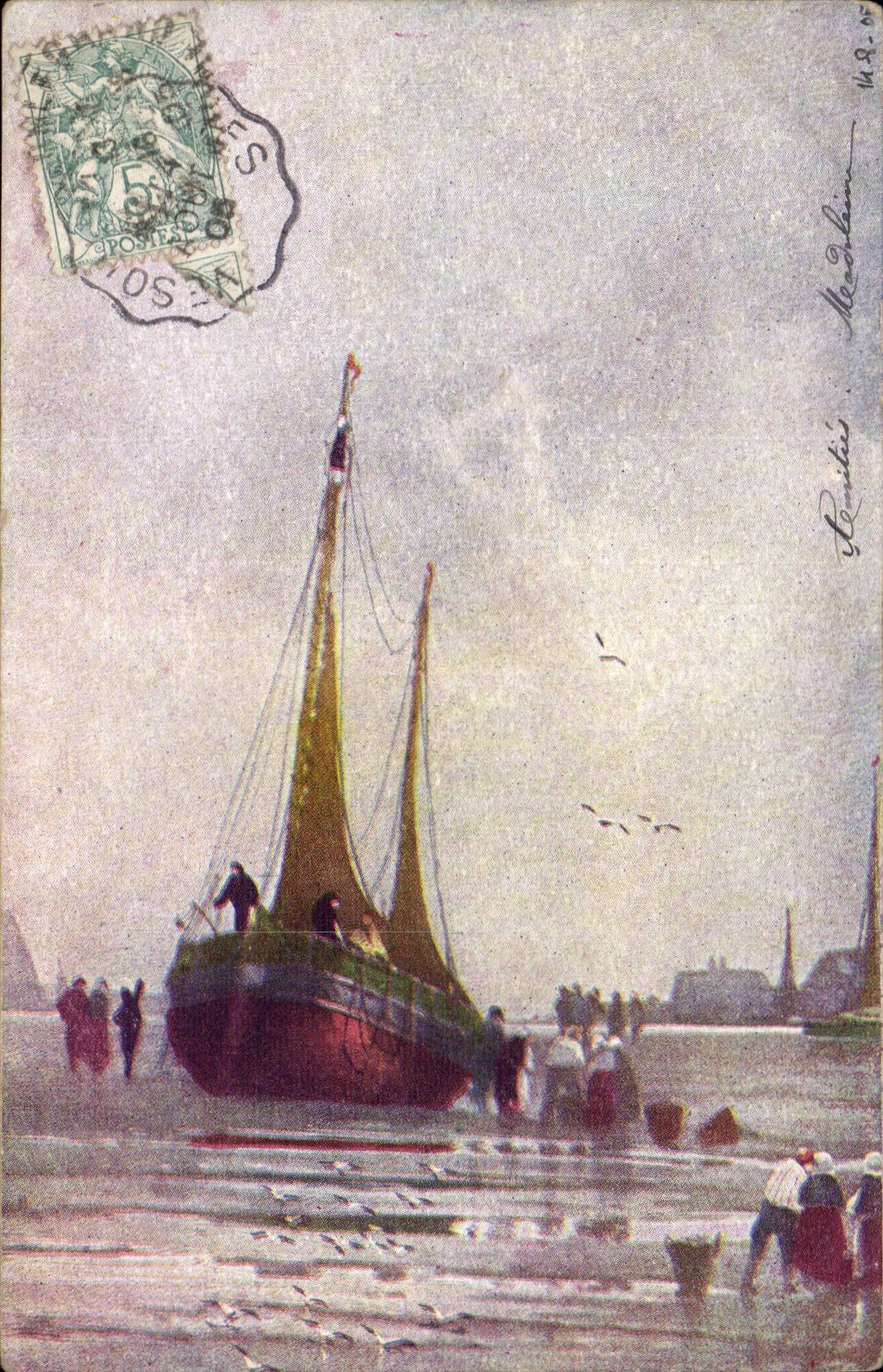 Chalons sur Marne - Monsieur Jaquard Lieutenant au 156 d'Infantrie - bateau - CPA 