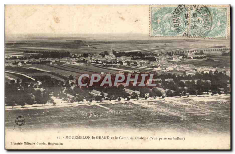 Moumelon le Grand et le Camp de Chalons Vue prise en ballon - CPA 