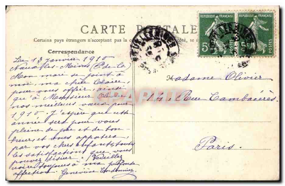 Noeux les Mines - Eglise des Mines - CPA  — Rückseite